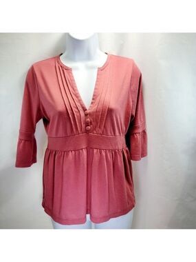 DKNY Jeans Petite Three Quarter Sleeve Blouse Medium